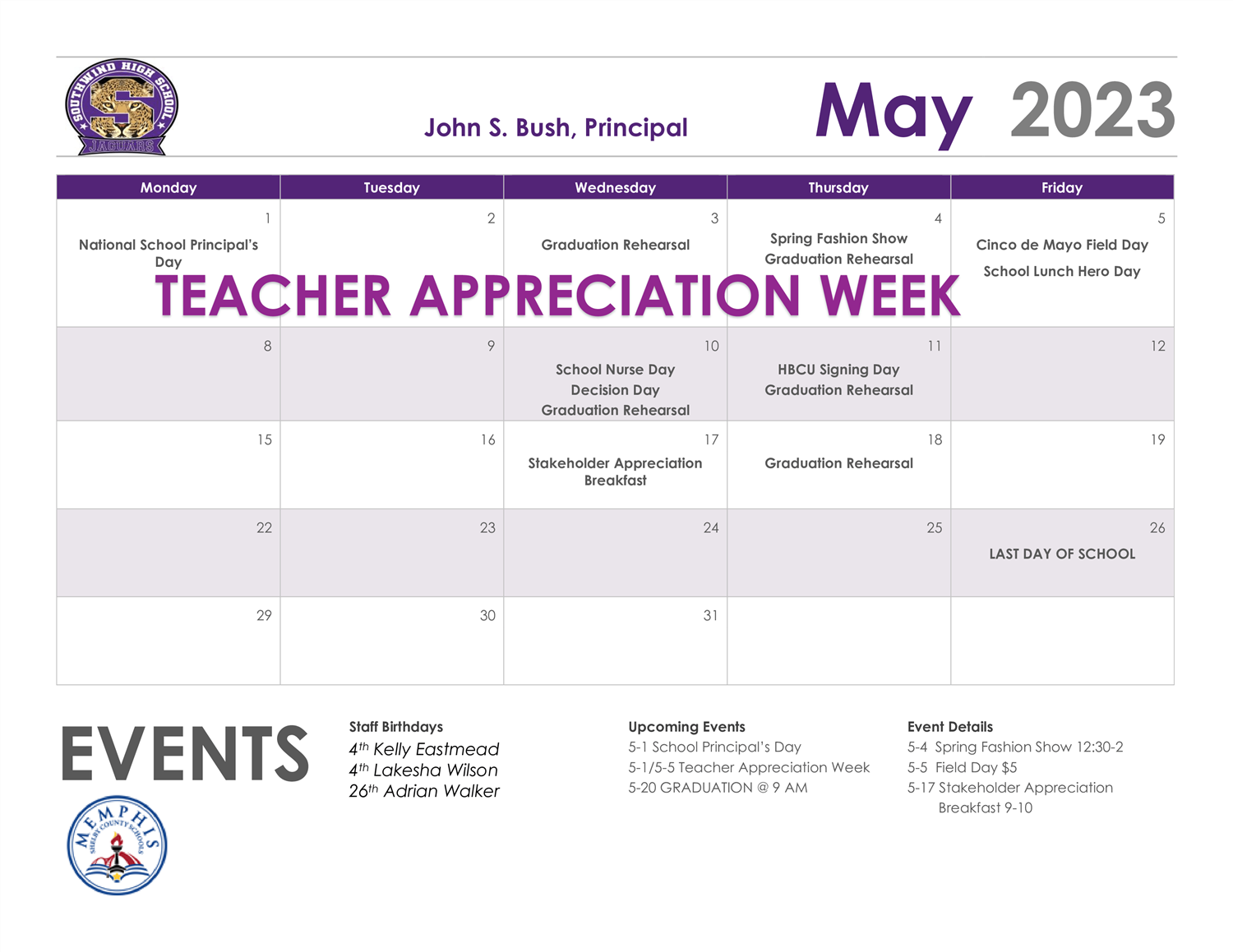 May Calendar